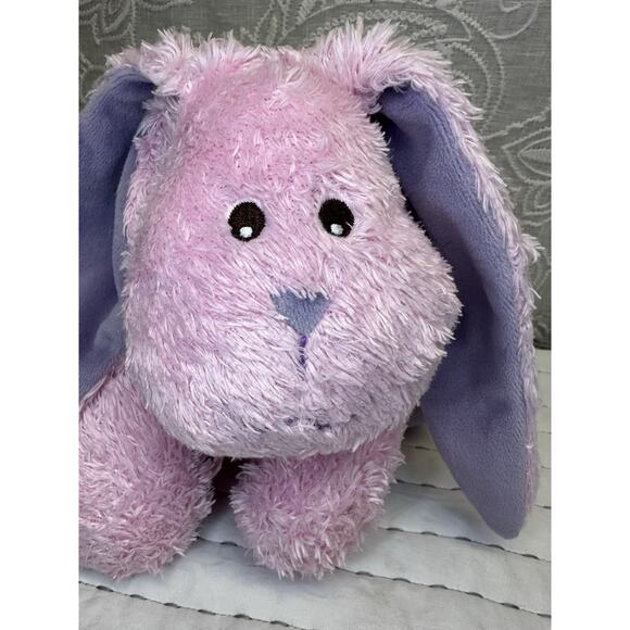 Vintage Commonwealth 2003 Bunny Plush Pink Purple Ears Heart Nose Sewn Eyes 10” - Picture 2 of 6